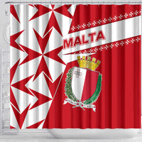 Malta Shower Curtain with Red White Starburst Design - Wonder Print Shop