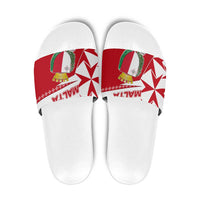 Malta Slide Sandals with Red White Starburst Design - Wonder Print Shop