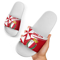 Malta Slide Sandals with Red White Starburst Design - Wonder Print Shop