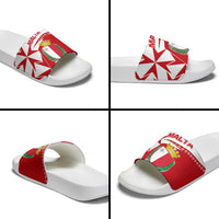 Malta Slide Sandals with Red White Starburst Design - Wonder Print Shop