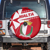 Malta Spare Tire Cover with Red White Starburst Design - Wonder Print Shop