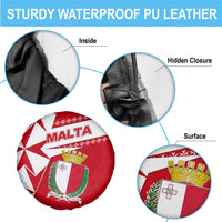 Malta Spare Tire Cover with Red White Starburst Design - Wonder Print Shop