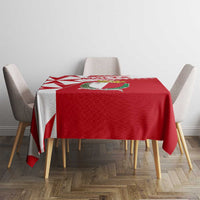 Malta Tablecloth with Red White Starburst Design - Wonder Print Shop