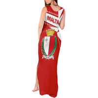 Malta Tank Maxi Dress with Red White Starburst Design - Wonder Print Shop