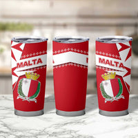 Malta Tumbler Cup with Red White Starburst Design - Wonder Print Shop