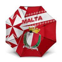 Malta Umbrella with Red White Starburst Design - Wonder Print Shop