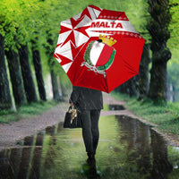 Malta Umbrella with Red White Starburst Design - Wonder Print Shop