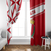 Malta Window Curtain with Red White Starburst Design - Wonder Print Shop