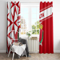Malta Window Curtain with Red White Starburst Design - Wonder Print Shop