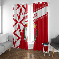 Malta Window Curtain with Red White Starburst Design - Wonder Print Shop