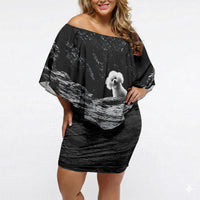 A Little Lamb in the Killer Silence Cute Serial Dog Off Shoulder Short Dress Pet Lover
