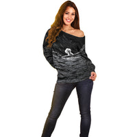 A Little Lamb in the Killer Silence Cute Serial Dog Off Shoulder Sweater Pet Lover