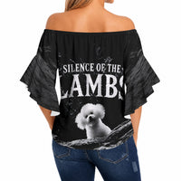A Little Lamb in the Killer Silence Cute Serial Dog Off Shoulder Wrap Waist Top Pet Lover