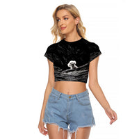 A Little Lamb in the Killer Silence Cute Serial Dog Raglan Cropped T Shirt Pet Lover