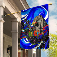 Belize Independence Day 1981 Garden Flag Toucan Mayan Pyramid Black Orchid Patriotic