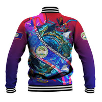 Belize Independence Day September 21 Baseball Jacket Vibrant Tropical Sea Turtle Patriotic