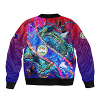Belize Independence Day September 21 Bomber Jacket Vibrant Tropical Sea Turtle Patriotic