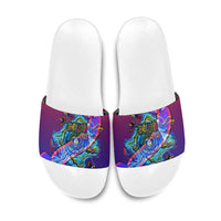 Belize Independence Day September 21 Slide Sandals Vibrant Tropical Sea Turtle Patriotic