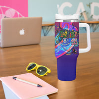 Belize Independence Day September 21 Tumbler With Handle Vibrant Tropical Sea Turtle Patriotic