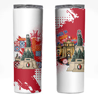 Malta Independence Day Skinny Tumbler Maltese Flag Monument Coat Of Arms Halftone
