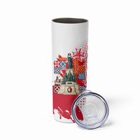 Malta Independence Day Skinny Tumbler Maltese Flag Monument Coat Of Arms Halftone