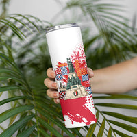 Malta Independence Day Skinny Tumbler Maltese Flag Monument Coat Of Arms Halftone