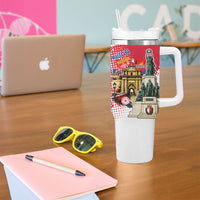 Malta Independence Day Tumbler With Handle Maltese Flag Monument Coat Of Arms Halftone