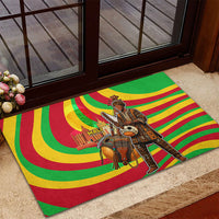 Mali Independence Day Rubber Doormat West African Kora Musician Cultural