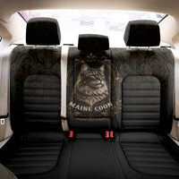 Maine Coon Cat Gentle Giant Back Car Seat Cover Royal Feline Vintage Gold Damask Portrait