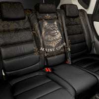 Maine Coon Cat Gentle Giant Back Car Seat Cover Royal Feline Vintage Gold Damask Portrait