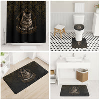 Maine Coon Cat Gentle Giant Bathroom Set Royal Feline Vintage Gold Damask Portrait