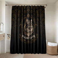 Maine Coon Cat Gentle Giant Bathroom Set Royal Feline Vintage Gold Damask Portrait