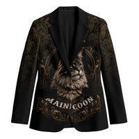 Maine Coon Cat Gentle Giant Blazer Royal Feline Vintage Gold Damask Portrait