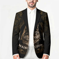 Maine Coon Cat Gentle Giant Blazer Royal Feline Vintage Gold Damask Portrait