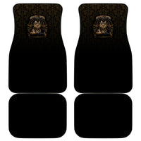 Maine Coon Cat Gentle Giant Car Mats Royal Feline Vintage Gold Damask Portrait