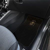 Maine Coon Cat Gentle Giant Car Mats Royal Feline Vintage Gold Damask Portrait
