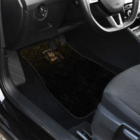 Maine Coon Cat Gentle Giant Car Mats Royal Feline Vintage Gold Damask Portrait