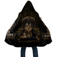 Maine Coon Cat Gentle Giant Cloak Royal Feline Vintage Gold Damask Portrait