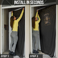 Maine Coon Cat Gentle Giant Door Cover Royal Feline Vintage Gold Damask Portrait