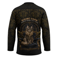 Maine Coon Cat Gentle Giant Hockey Jersey Royal Feline Vintage Gold Damask Portrait