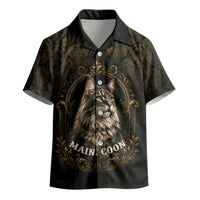 Maine Coon Cat Gentle Giant Kid Hawaiian Shirt Royal Feline Vintage Gold Damask Portrait