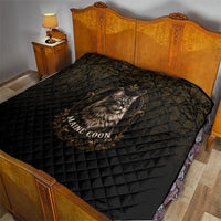 Maine Coon Cat Gentle Giant Quilt Royal Feline Vintage Gold Damask Portrait