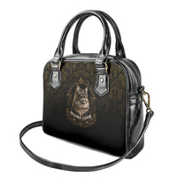 Maine Coon Cat Gentle Giant Shoulder Handbag Royal Feline Vintage Gold Damask Portrait