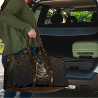 Maine Coon Cat Gentle Giant Travel Bag Royal Feline Vintage Gold Damask Portrait