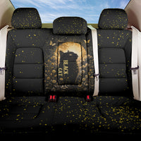 Black Cat Celestial Moon Back Car Seat Cover Mystical Gold Floral Night Sky