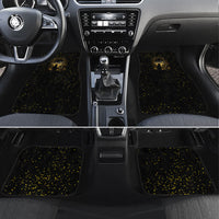 Black Cat Celestial Moon Car Mats Mystical Gold Floral Night Sky