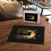 Black Cat Celestial Moon Puzzle Mystical Gold Floral Night Sky