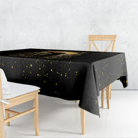 Black Cat Celestial Moon Tablecloth Mystical Gold Floral Night Sky