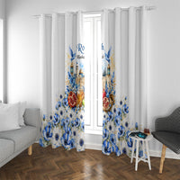 Rosh Hashanah Jewish New Year Window Curtain Watercolor Floral Apples Honey - Shofar Jewish Holiday
