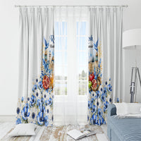 Rosh Hashanah Jewish New Year Window Curtain Watercolor Floral Apples Honey - Shofar Jewish Holiday